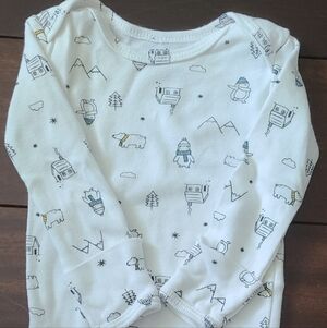 White Baby Onesie with Winter Print